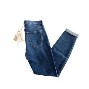 Current/Elliott Womens The Rolled Skinny Denim Jeans Ankle Gibson Blue Sz 28 NWT